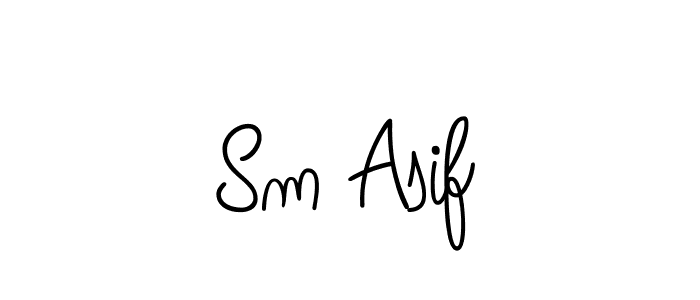 Use a signature maker to create a handwritten signature online. With this signature software, you can design (Angelique-Rose-font-FFP) your own signature for name Sm Asif. Sm Asif signature style 5 images and pictures png