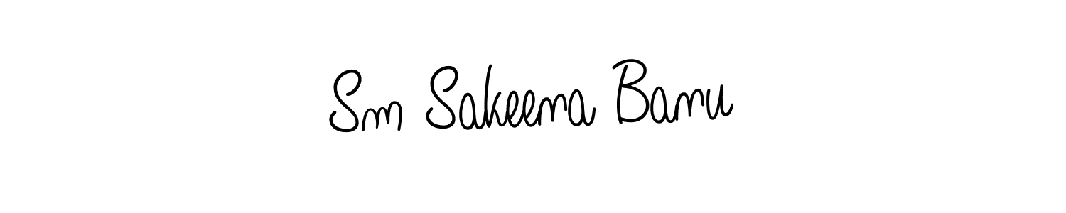 Design your own signature with our free online signature maker. With this signature software, you can create a handwritten (Angelique-Rose-font-FFP) signature for name Sm Sakeena Banu. Sm Sakeena Banu signature style 5 images and pictures png