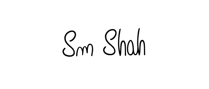 Sm Shah stylish signature style. Best Handwritten Sign (Angelique-Rose-font-FFP) for my name. Handwritten Signature Collection Ideas for my name Sm Shah. Sm Shah signature style 5 images and pictures png