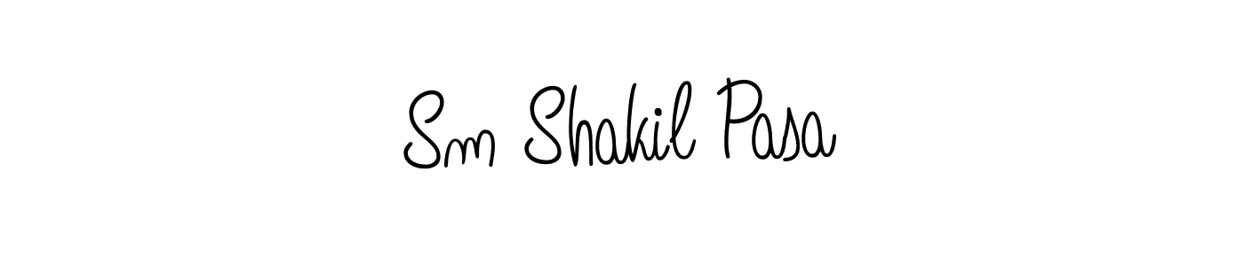 Sm Shakil Pasa stylish signature style. Best Handwritten Sign (Angelique-Rose-font-FFP) for my name. Handwritten Signature Collection Ideas for my name Sm Shakil Pasa. Sm Shakil Pasa signature style 5 images and pictures png