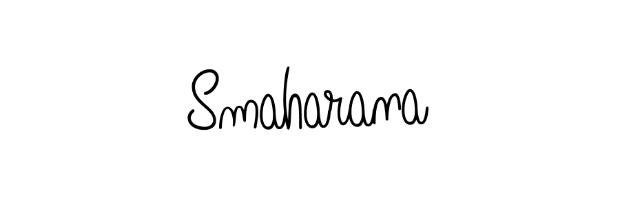 Make a beautiful signature design for name Smaharana. With this signature (Angelique-Rose-font-FFP) style, you can create a handwritten signature for free. Smaharana signature style 5 images and pictures png