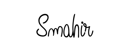Make a beautiful signature design for name Smahir. With this signature (Angelique-Rose-font-FFP) style, you can create a handwritten signature for free. Smahir signature style 5 images and pictures png