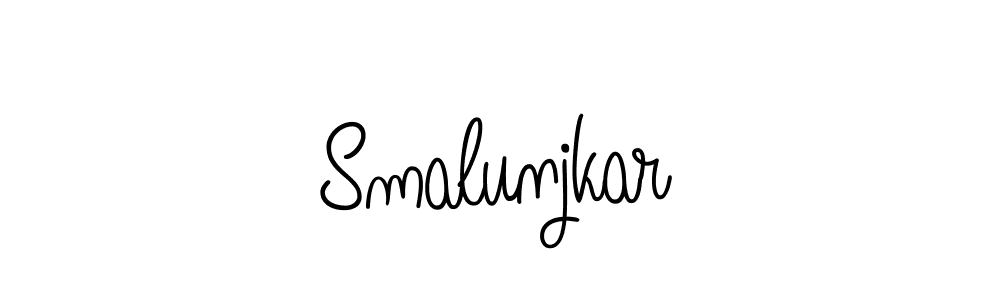 You should practise on your own different ways (Angelique-Rose-font-FFP) to write your name (Smalunjkar) in signature. don't let someone else do it for you. Smalunjkar signature style 5 images and pictures png