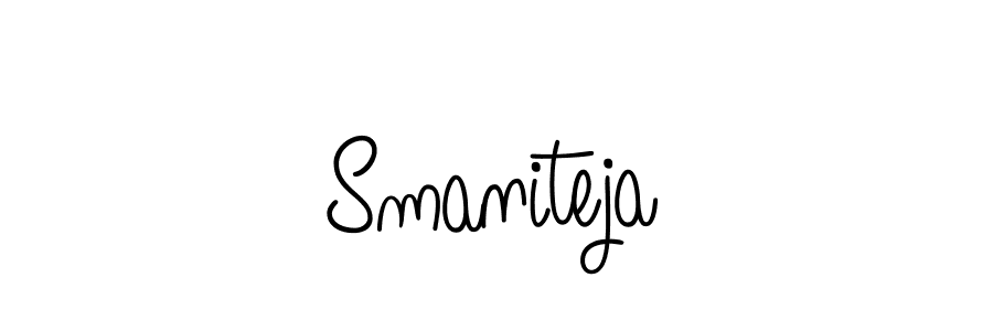 Use a signature maker to create a handwritten signature online. With this signature software, you can design (Angelique-Rose-font-FFP) your own signature for name Smaniteja. Smaniteja signature style 5 images and pictures png