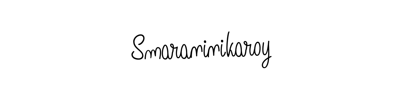 How to Draw Smaraninikaroy signature style? Angelique-Rose-font-FFP is a latest design signature styles for name Smaraninikaroy. Smaraninikaroy signature style 5 images and pictures png