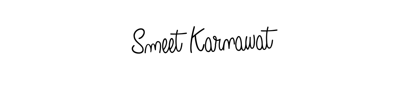 Use a signature maker to create a handwritten signature online. With this signature software, you can design (Angelique-Rose-font-FFP) your own signature for name Smeet Karnawat. Smeet Karnawat signature style 5 images and pictures png
