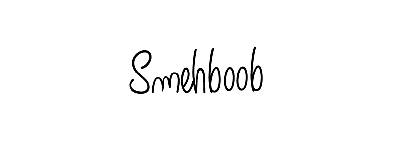 Make a beautiful signature design for name Smehboob. With this signature (Angelique-Rose-font-FFP) style, you can create a handwritten signature for free. Smehboob signature style 5 images and pictures png