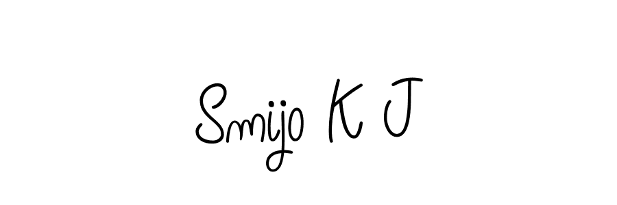 Use a signature maker to create a handwritten signature online. With this signature software, you can design (Angelique-Rose-font-FFP) your own signature for name Smijo K J. Smijo K J signature style 5 images and pictures png