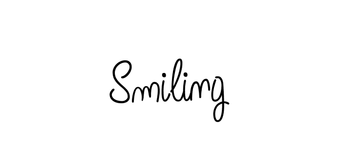 Use a signature maker to create a handwritten signature online. With this signature software, you can design (Angelique-Rose-font-FFP) your own signature for name Smiling. Smiling signature style 5 images and pictures png