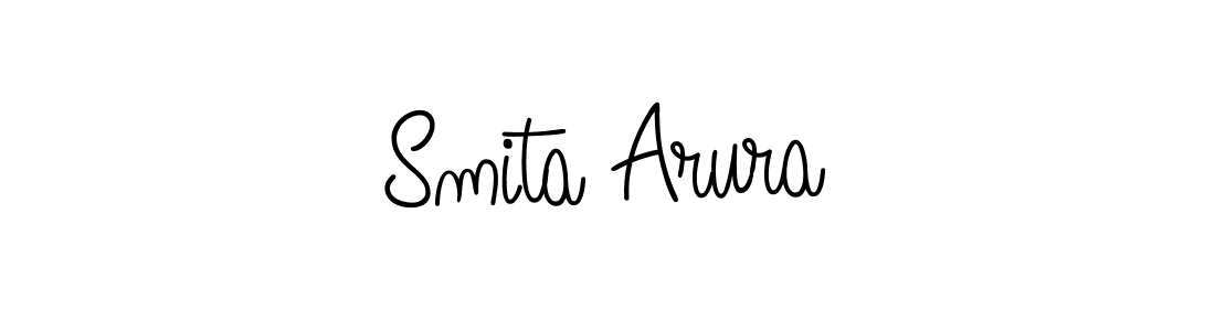 You should practise on your own different ways (Angelique-Rose-font-FFP) to write your name (Smita Arura) in signature. don't let someone else do it for you. Smita Arura signature style 5 images and pictures png