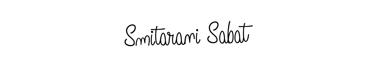 How to make Smitarani Sabat name signature. Use Angelique-Rose-font-FFP style for creating short signs online. This is the latest handwritten sign. Smitarani Sabat signature style 5 images and pictures png
