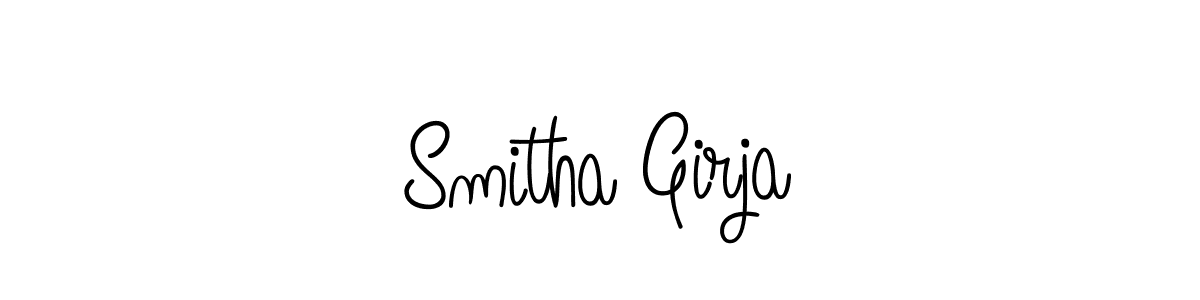 You should practise on your own different ways (Angelique-Rose-font-FFP) to write your name (Smitha Girja) in signature. don't let someone else do it for you. Smitha Girja signature style 5 images and pictures png