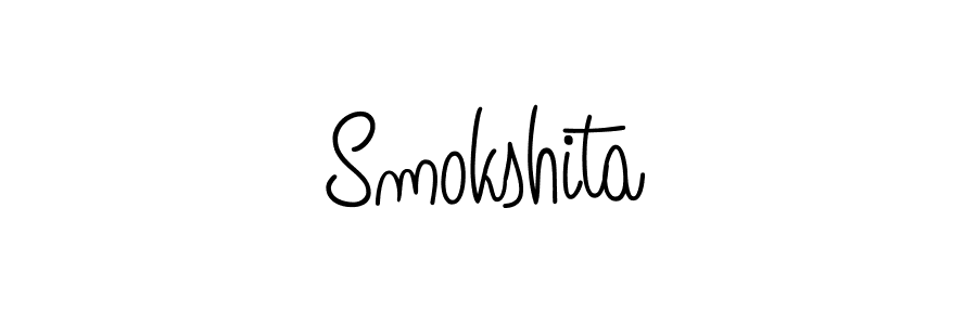 Make a beautiful signature design for name Smokshita. With this signature (Angelique-Rose-font-FFP) style, you can create a handwritten signature for free. Smokshita signature style 5 images and pictures png