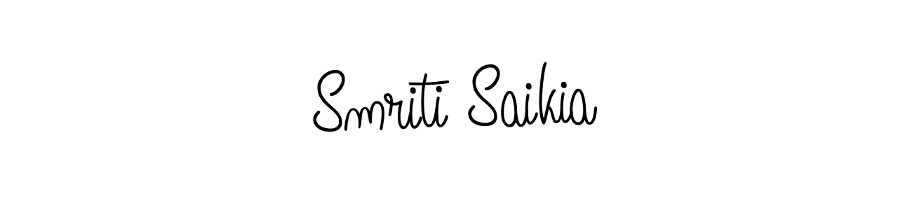 Create a beautiful signature design for name Smriti Saikia. With this signature (Angelique-Rose-font-FFP) fonts, you can make a handwritten signature for free. Smriti Saikia signature style 5 images and pictures png