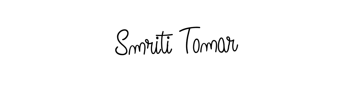 Make a beautiful signature design for name Smriti Tomar. With this signature (Angelique-Rose-font-FFP) style, you can create a handwritten signature for free. Smriti Tomar signature style 5 images and pictures png