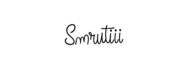 Use a signature maker to create a handwritten signature online. With this signature software, you can design (Angelique-Rose-font-FFP) your own signature for name Smrutiii. Smrutiii signature style 5 images and pictures png