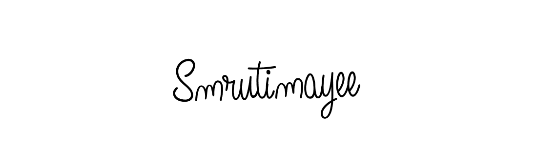 Smrutimayee stylish signature style. Best Handwritten Sign (Angelique-Rose-font-FFP) for my name. Handwritten Signature Collection Ideas for my name Smrutimayee. Smrutimayee signature style 5 images and pictures png