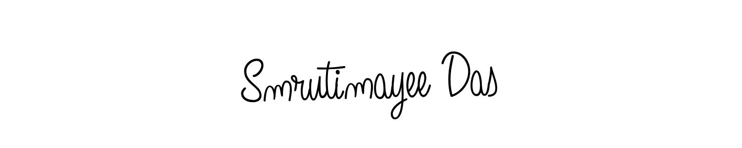 You should practise on your own different ways (Angelique-Rose-font-FFP) to write your name (Smrutimayee Das) in signature. don't let someone else do it for you. Smrutimayee Das signature style 5 images and pictures png