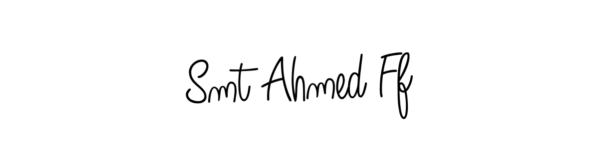 Also You can easily find your signature by using the search form. We will create Smt Ahmed Ff name handwritten signature images for you free of cost using Angelique-Rose-font-FFP sign style. Smt Ahmed Ff signature style 5 images and pictures png