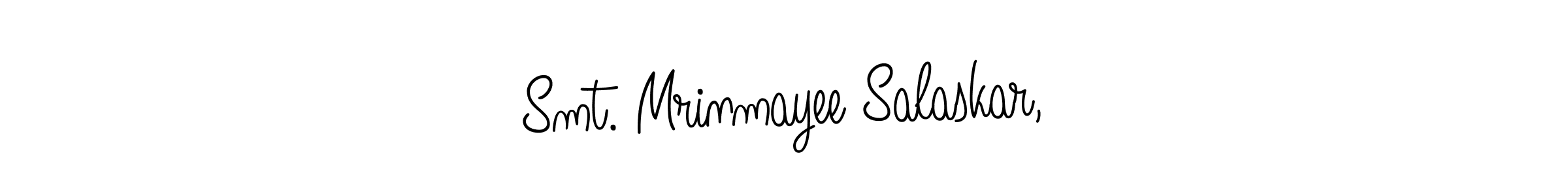 Also You can easily find your signature by using the search form. We will create Smt. Mrinmayee Salaskar, name handwritten signature images for you free of cost using Angelique-Rose-font-FFP sign style. Smt. Mrinmayee Salaskar, signature style 5 images and pictures png