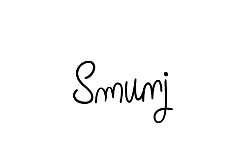 Use a signature maker to create a handwritten signature online. With this signature software, you can design (Angelique-Rose-font-FFP) your own signature for name Smunj. Smunj signature style 5 images and pictures png