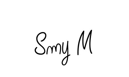 How to Draw Smy M signature style? Angelique-Rose-font-FFP is a latest design signature styles for name Smy M. Smy M signature style 5 images and pictures png