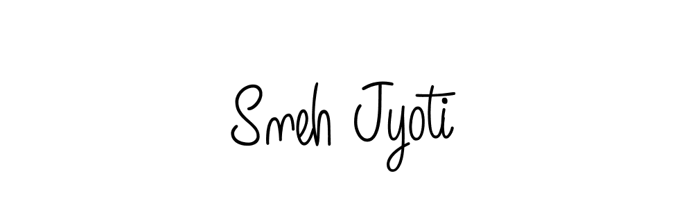 Make a beautiful signature design for name Sneh Jyoti. With this signature (Angelique-Rose-font-FFP) style, you can create a handwritten signature for free. Sneh Jyoti signature style 5 images and pictures png