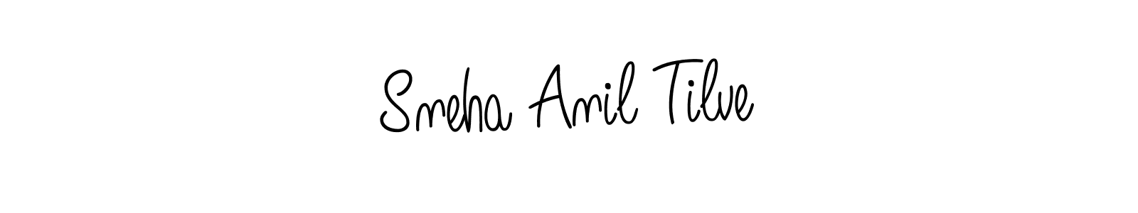 You should practise on your own different ways (Angelique-Rose-font-FFP) to write your name (Sneha Anil Tilve) in signature. don't let someone else do it for you. Sneha Anil Tilve signature style 5 images and pictures png