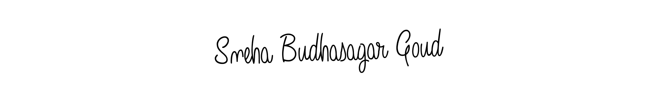 How to make Sneha Budhasagar Goud name signature. Use Angelique-Rose-font-FFP style for creating short signs online. This is the latest handwritten sign. Sneha Budhasagar Goud signature style 5 images and pictures png