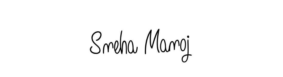 Make a beautiful signature design for name Sneha Manoj. With this signature (Angelique-Rose-font-FFP) style, you can create a handwritten signature for free. Sneha Manoj signature style 5 images and pictures png