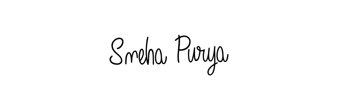 Make a short Sneha Purya signature style. Manage your documents anywhere anytime using Angelique-Rose-font-FFP. Create and add eSignatures, submit forms, share and send files easily. Sneha Purya signature style 5 images and pictures png