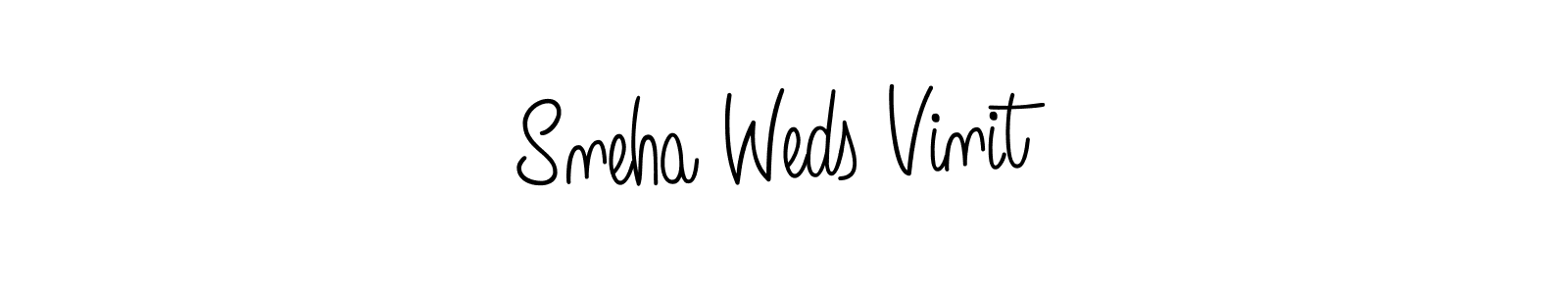 You should practise on your own different ways (Angelique-Rose-font-FFP) to write your name (Sneha Weds Vinit) in signature. don't let someone else do it for you. Sneha Weds Vinit signature style 5 images and pictures png