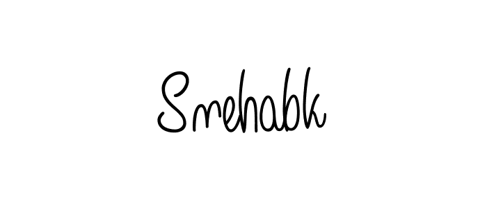 Make a beautiful signature design for name Snehabk. With this signature (Angelique-Rose-font-FFP) style, you can create a handwritten signature for free. Snehabk signature style 5 images and pictures png