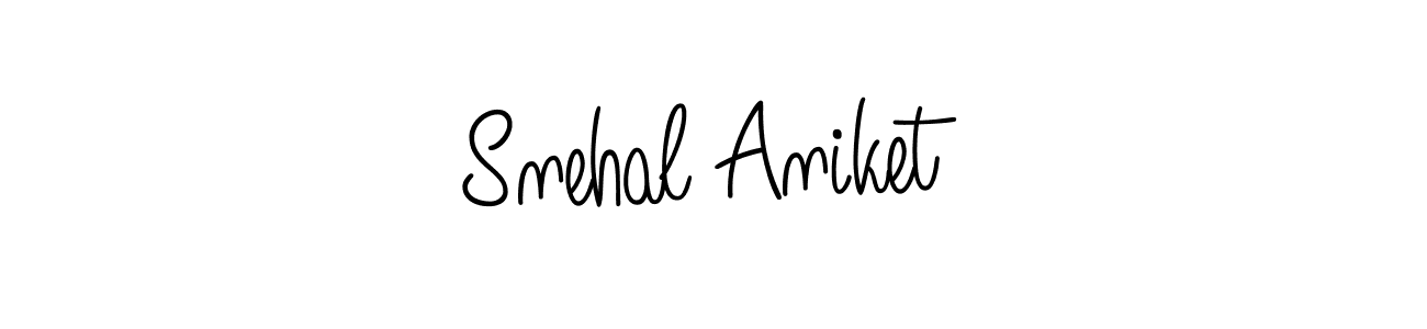 How to make Snehal Aniket name signature. Use Angelique-Rose-font-FFP style for creating short signs online. This is the latest handwritten sign. Snehal Aniket signature style 5 images and pictures png