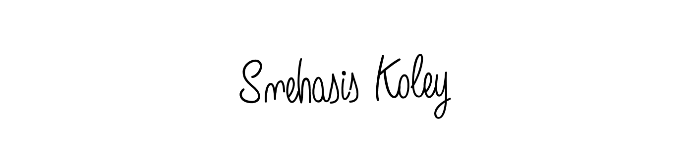 The best way (Angelique-Rose-font-FFP) to make a short signature is to pick only two or three words in your name. The name Snehasis Koley include a total of six letters. For converting this name. Snehasis Koley signature style 5 images and pictures png