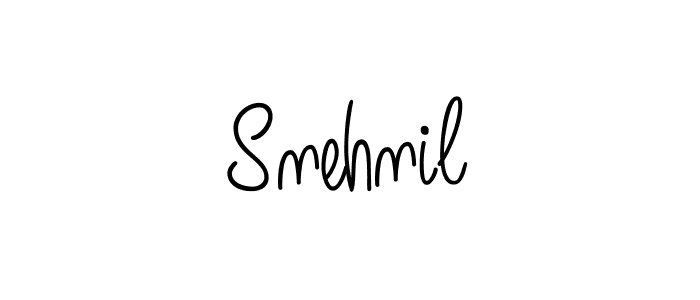 Make a beautiful signature design for name Snehnil. With this signature (Angelique-Rose-font-FFP) style, you can create a handwritten signature for free. Snehnil signature style 5 images and pictures png