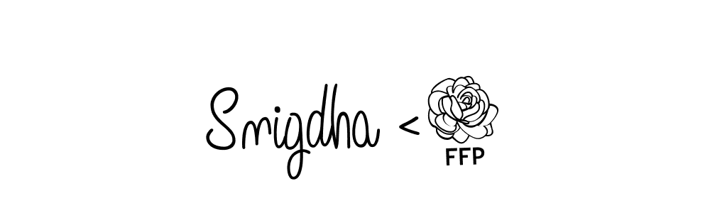 Design your own signature with our free online signature maker. With this signature software, you can create a handwritten (Angelique-Rose-font-FFP) signature for name Snigdha <3. Snigdha <3 signature style 5 images and pictures png