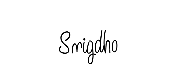 Use a signature maker to create a handwritten signature online. With this signature software, you can design (Angelique-Rose-font-FFP) your own signature for name Snigdho. Snigdho signature style 5 images and pictures png