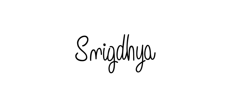 Make a beautiful signature design for name Snigdhya. With this signature (Angelique-Rose-font-FFP) style, you can create a handwritten signature for free. Snigdhya signature style 5 images and pictures png