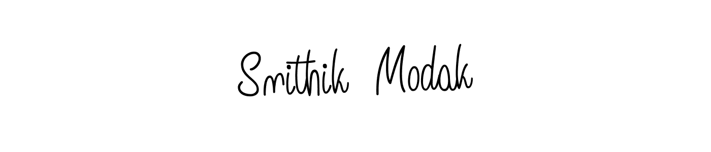 How to make Snithik  Modak name signature. Use Angelique-Rose-font-FFP style for creating short signs online. This is the latest handwritten sign. Snithik  Modak signature style 5 images and pictures png