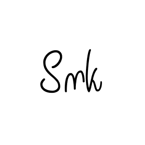 Snk stylish signature style. Best Handwritten Sign (Angelique-Rose-font-FFP) for my name. Handwritten Signature Collection Ideas for my name Snk. Snk signature style 5 images and pictures png
