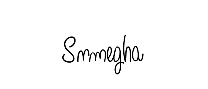 The best way (Angelique-Rose-font-FFP) to make a short signature is to pick only two or three words in your name. The name Snmegha include a total of six letters. For converting this name. Snmegha signature style 5 images and pictures png