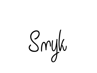 Create a beautiful signature design for name Snyk. With this signature (Angelique-Rose-font-FFP) fonts, you can make a handwritten signature for free. Snyk signature style 5 images and pictures png