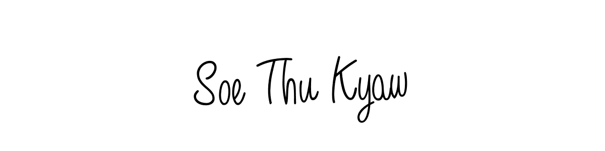 Use a signature maker to create a handwritten signature online. With this signature software, you can design (Angelique-Rose-font-FFP) your own signature for name Soe Thu Kyaw. Soe Thu Kyaw signature style 5 images and pictures png
