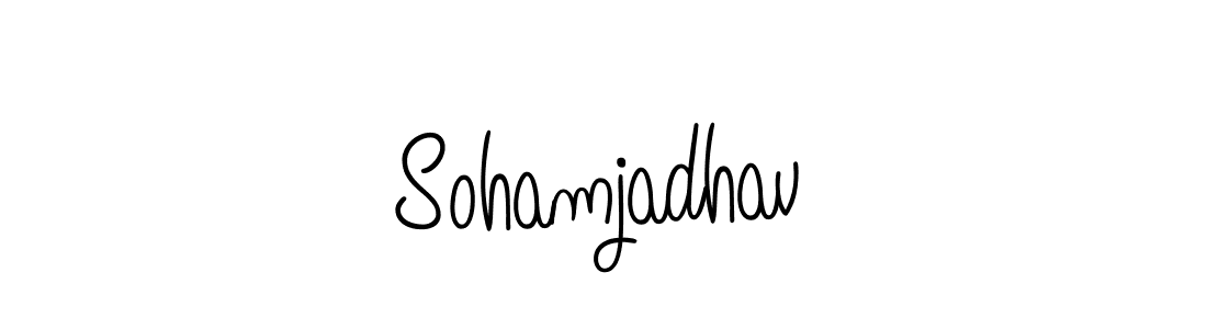 How to make Sohamjadhav name signature. Use Angelique-Rose-font-FFP style for creating short signs online. This is the latest handwritten sign. Sohamjadhav signature style 5 images and pictures png