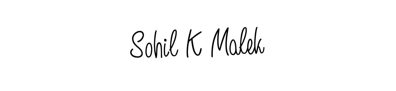 Make a beautiful signature design for name Sohil K Malek. With this signature (Angelique-Rose-font-FFP) style, you can create a handwritten signature for free. Sohil K Malek signature style 5 images and pictures png