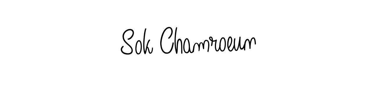 Create a beautiful signature design for name Sok Chamroeun. With this signature (Angelique-Rose-font-FFP) fonts, you can make a handwritten signature for free. Sok Chamroeun signature style 5 images and pictures png