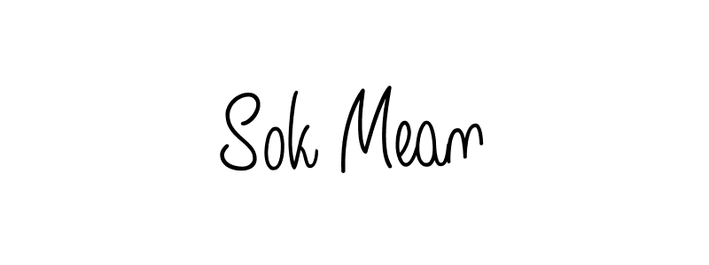 Use a signature maker to create a handwritten signature online. With this signature software, you can design (Angelique-Rose-font-FFP) your own signature for name Sok Mean. Sok Mean signature style 5 images and pictures png