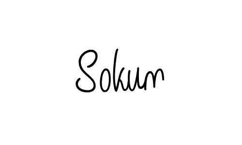 Sokun stylish signature style. Best Handwritten Sign (Angelique-Rose-font-FFP) for my name. Handwritten Signature Collection Ideas for my name Sokun. Sokun signature style 5 images and pictures png