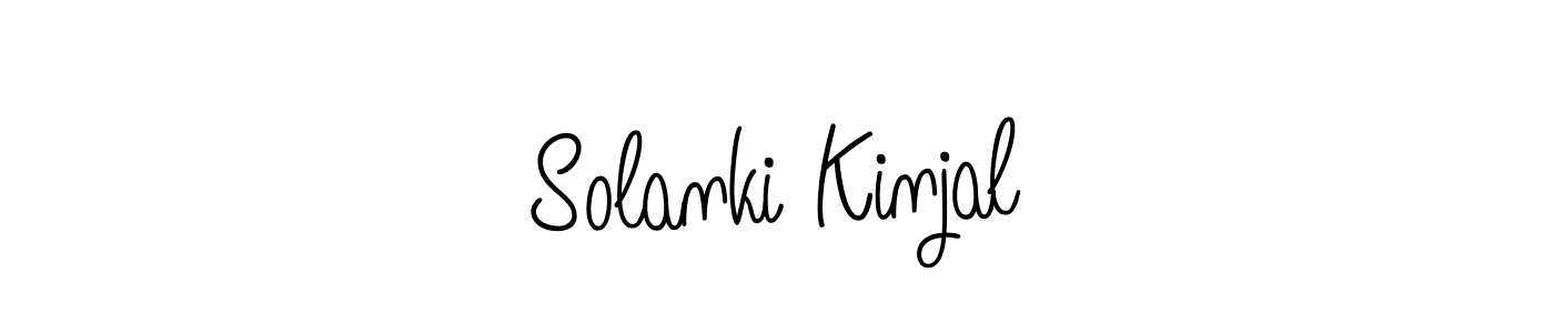 Use a signature maker to create a handwritten signature online. With this signature software, you can design (Angelique-Rose-font-FFP) your own signature for name Solanki Kinjal. Solanki Kinjal signature style 5 images and pictures png
